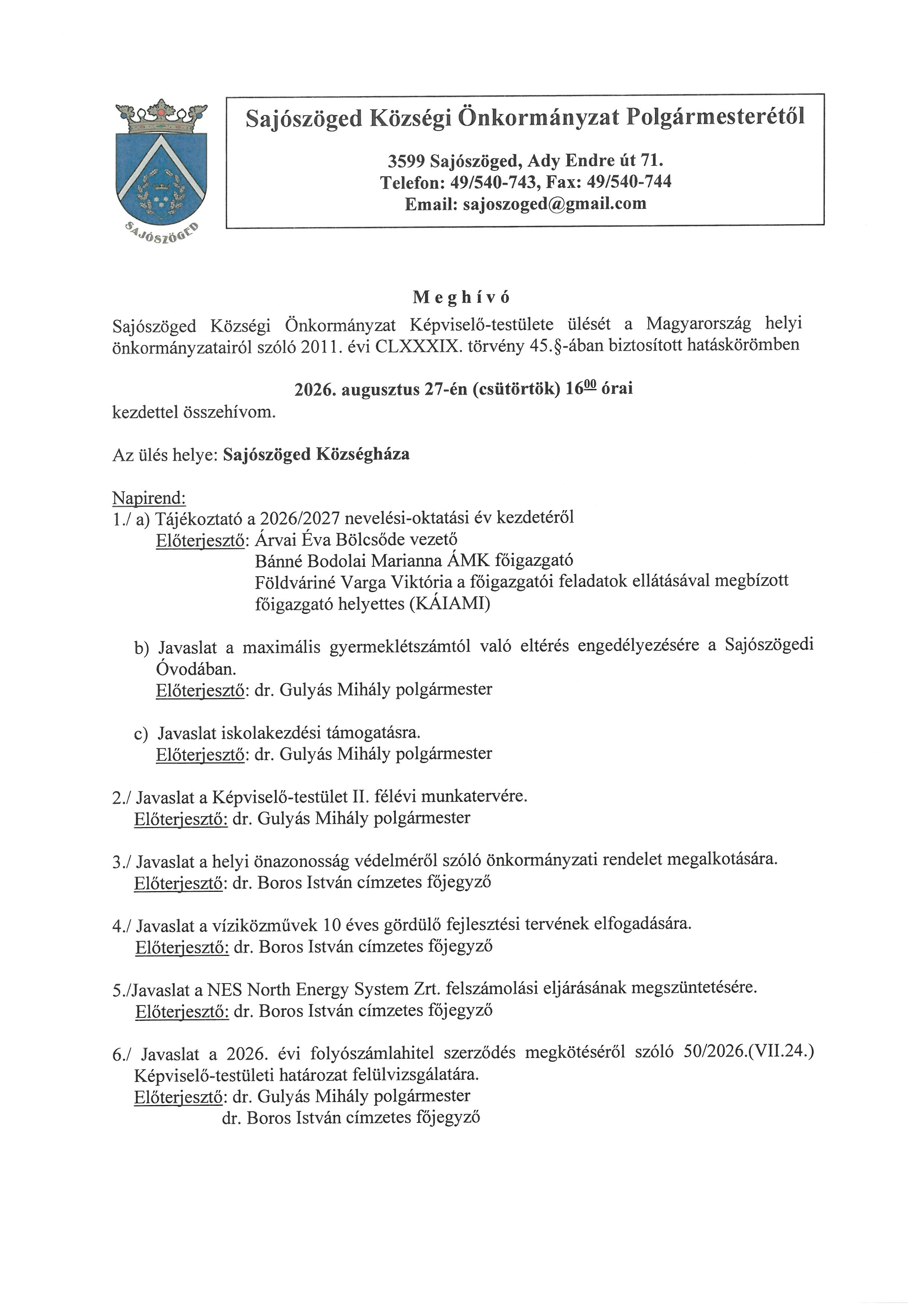 Képviselő-testületi ülés